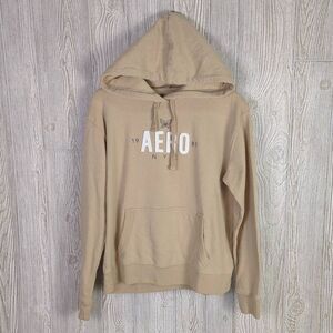 Aeropostale Aero Women's Size Large Pullover Hoodie Sweatshirt Beige Pocket